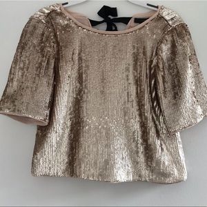 J. Crew sequined short sleeve top size 8
